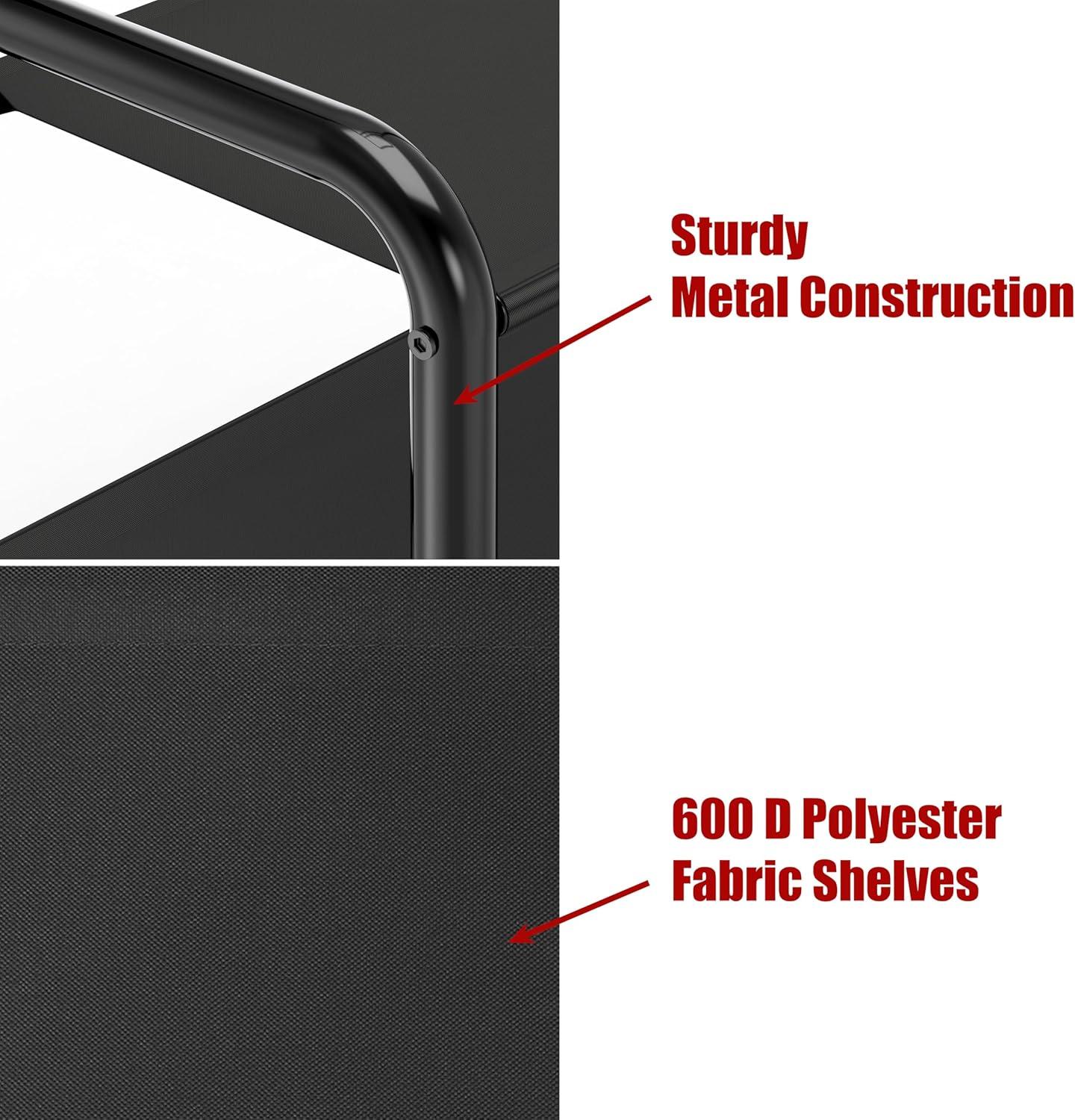 Simple Houseware Coat Rack with Storage Shelf and Shoe Rack for Entryway, Black