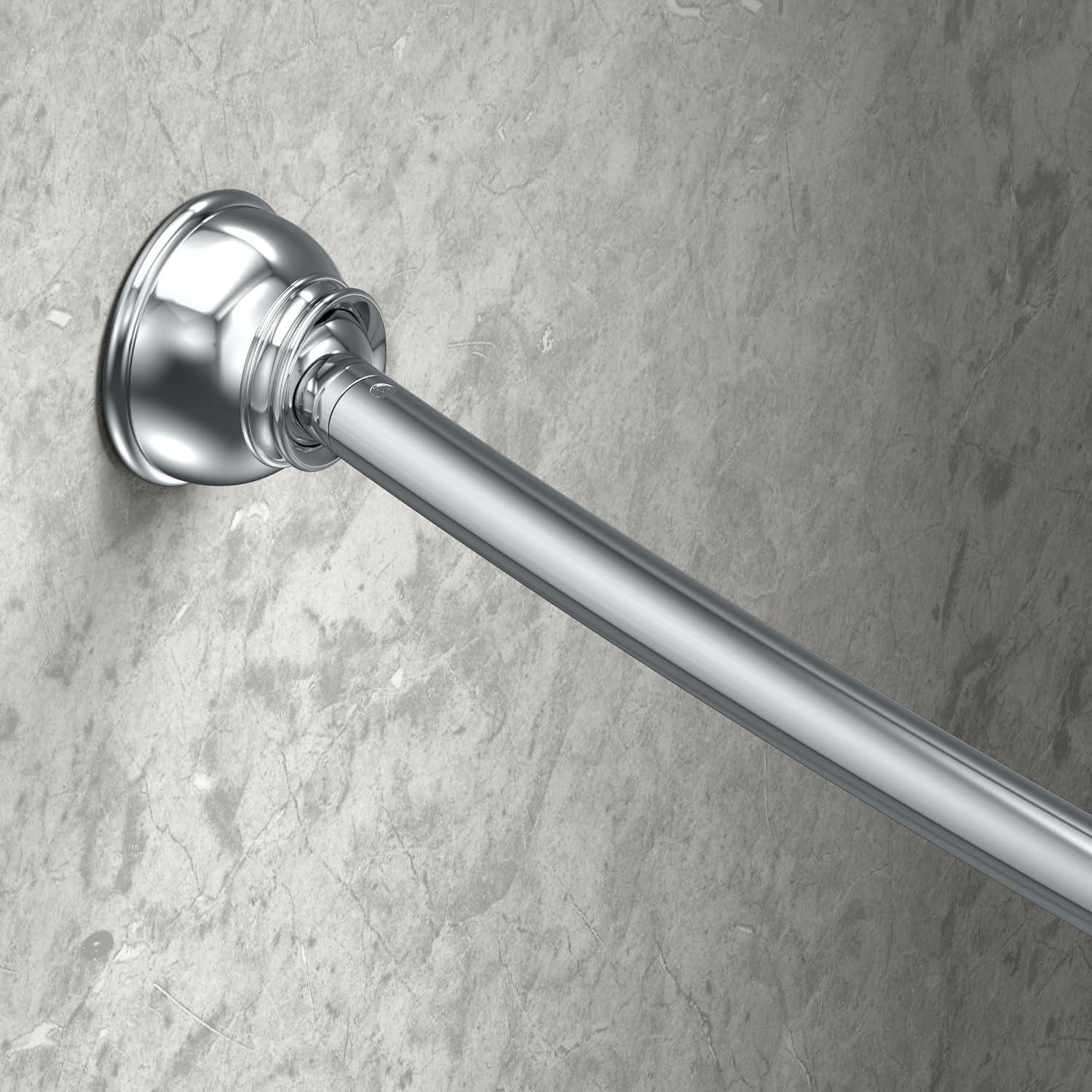 Hotel Comfort 42"- 72" Expandable Curved Shower Curtain Rod | Stainless Steel Shower Rod