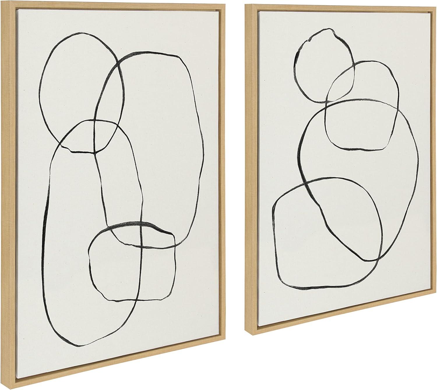 Kate and Laurel " 871 Modern Circles Flinen (left) & 869 Going In Circles Flinen (right) " by Teju Reval 2 - Pieces