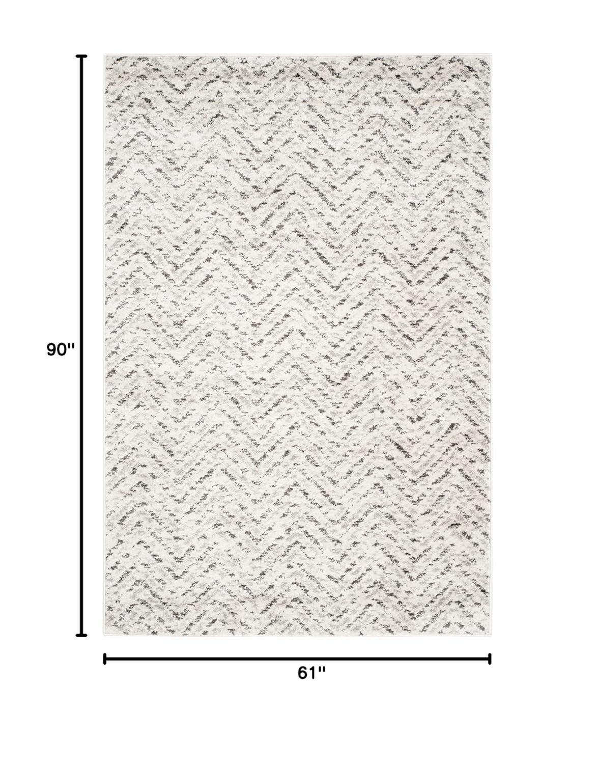 Adirondack ADR104 Power Loomed Area Rug - Ivory/Charcoal - 5'1"x7'6" - Safavieh.