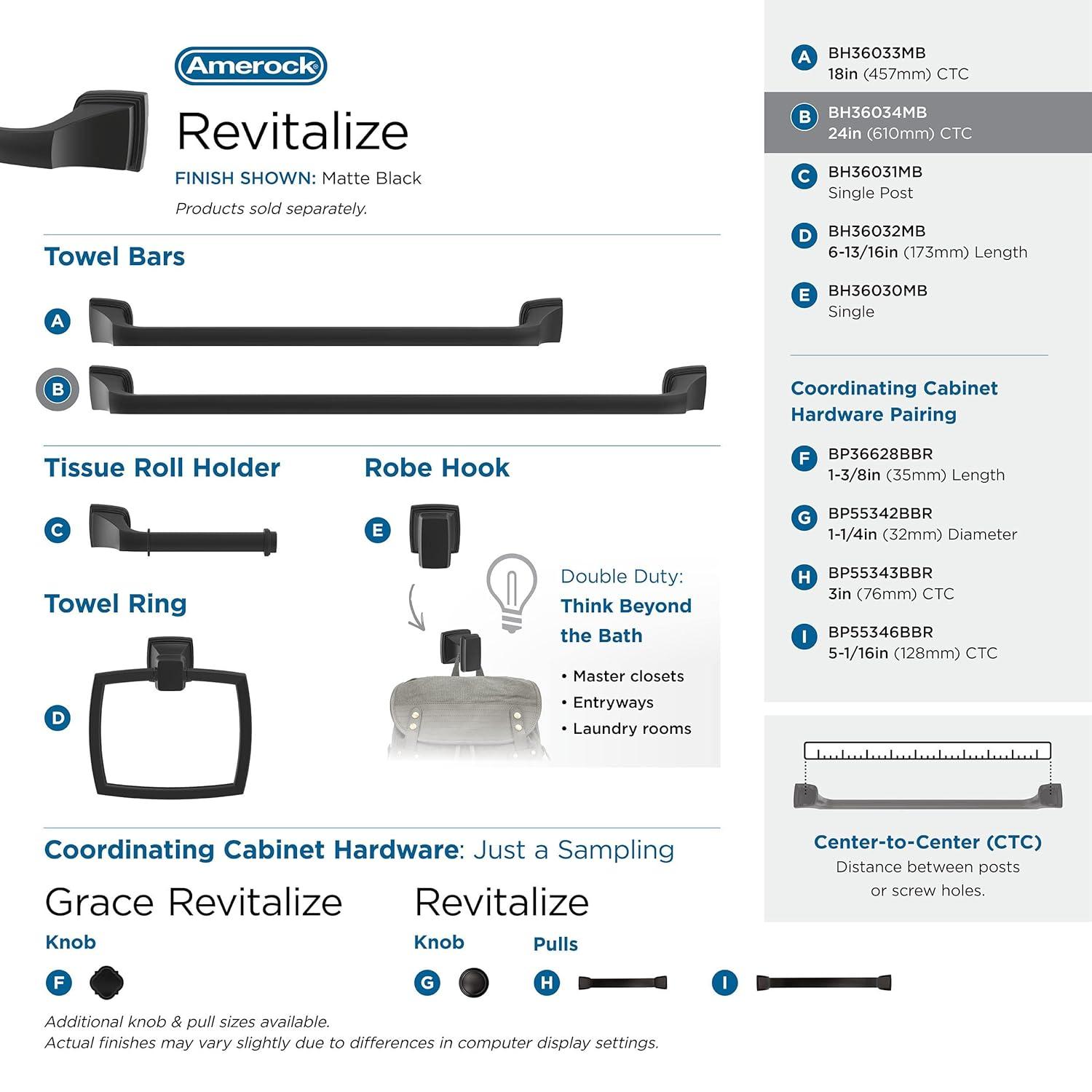 Revitalize 25.75" Wall Mounted Towel Bar