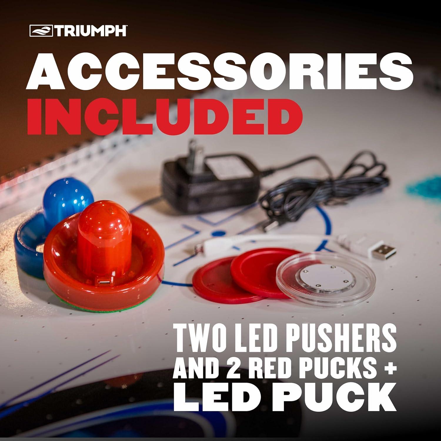 Triumph Air Hockey Table with Two Led Pushers and LED Puck, 54 in