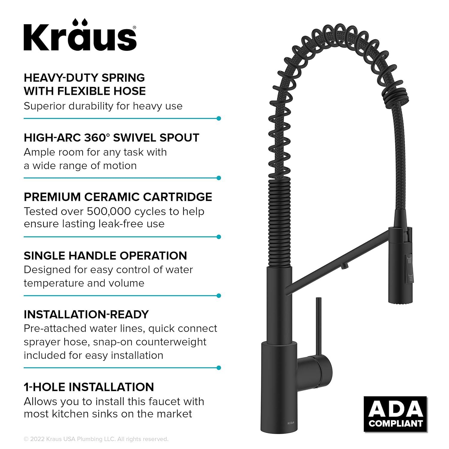 Oletto 2-in-1 Pull-Down Single Handle Kitchen Faucet