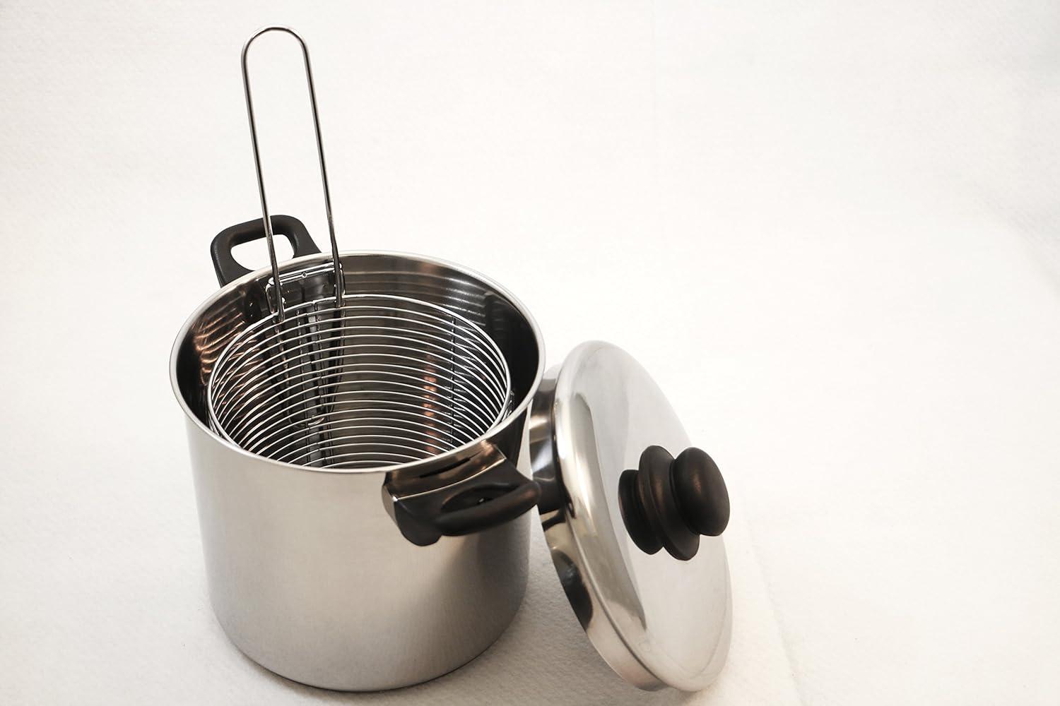 Excelsteel 6 Quart Silver Stainless Steel Deep Fryer Set
