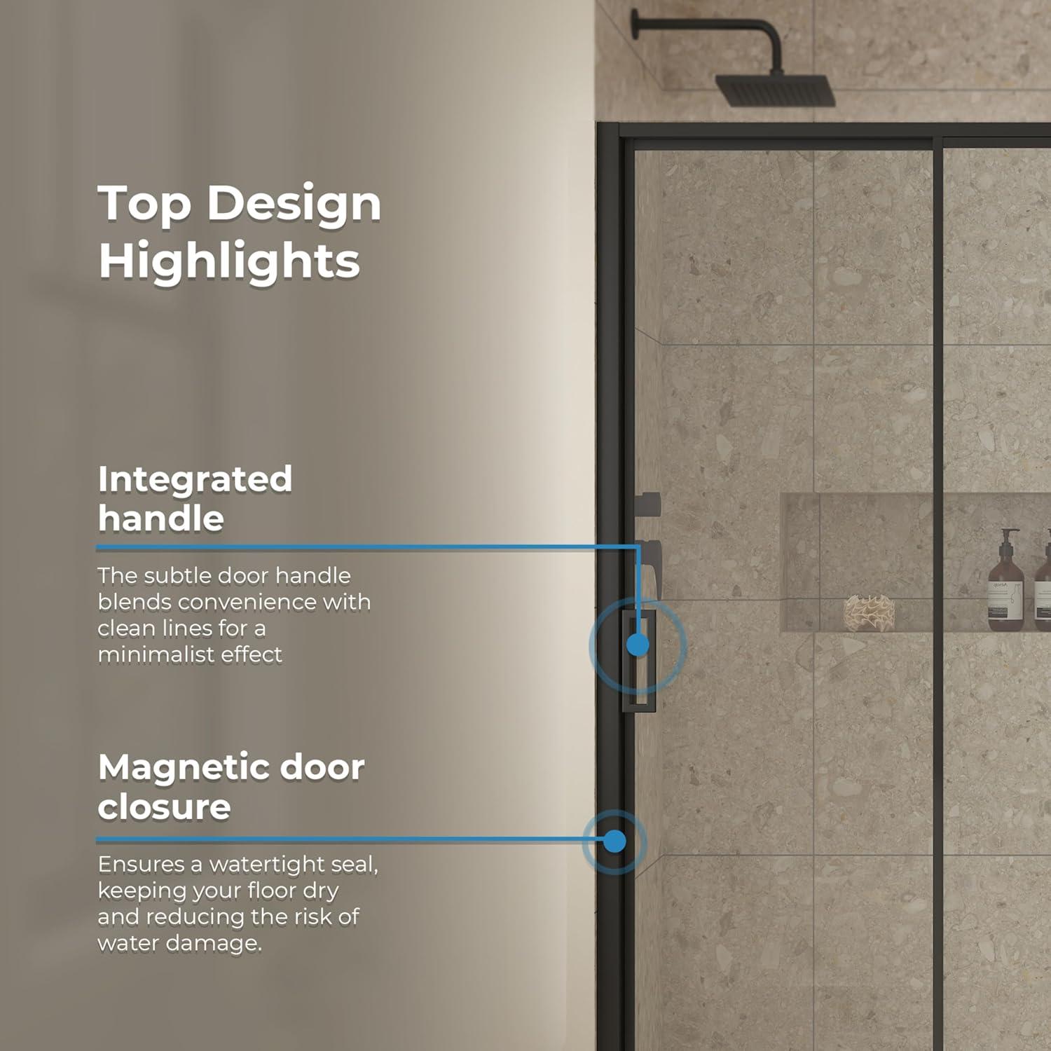 Ove Decors Stanford 48 In. W X 74 In. H Sliding Clear Straight Alcove Shower Door