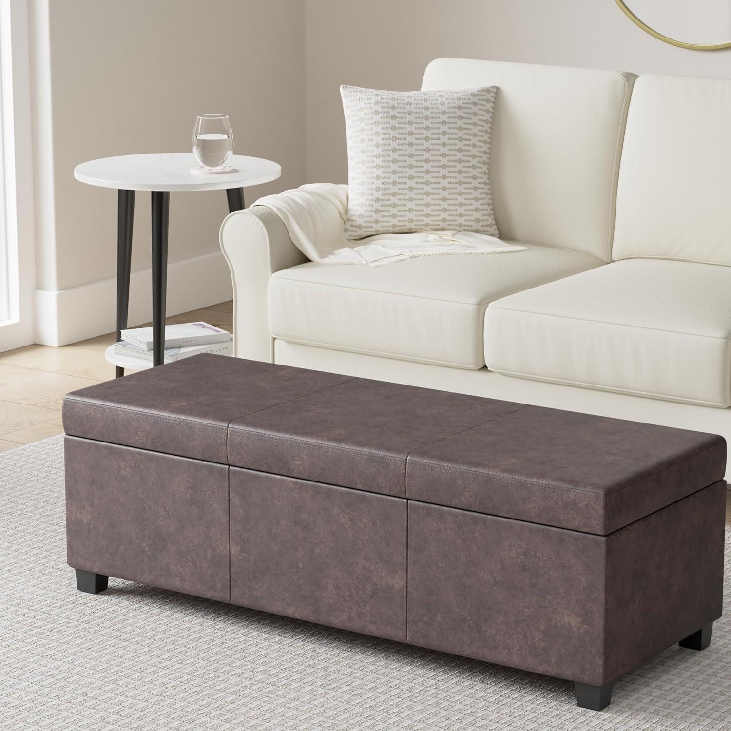 Simpli Home Avalon Storage Ottoman Bench,Assembled