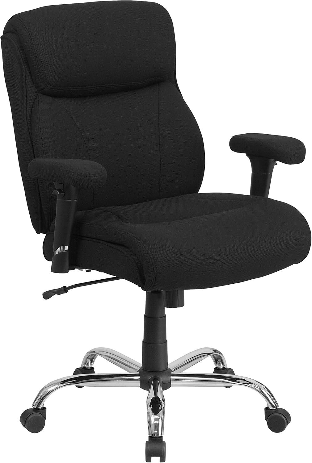 Flash Furniture HERCULES Series Big & Tall 400 lb. Rated Swivel Ergonomic Task Office Chair with Clean Line Stitching and Adjustable Arms