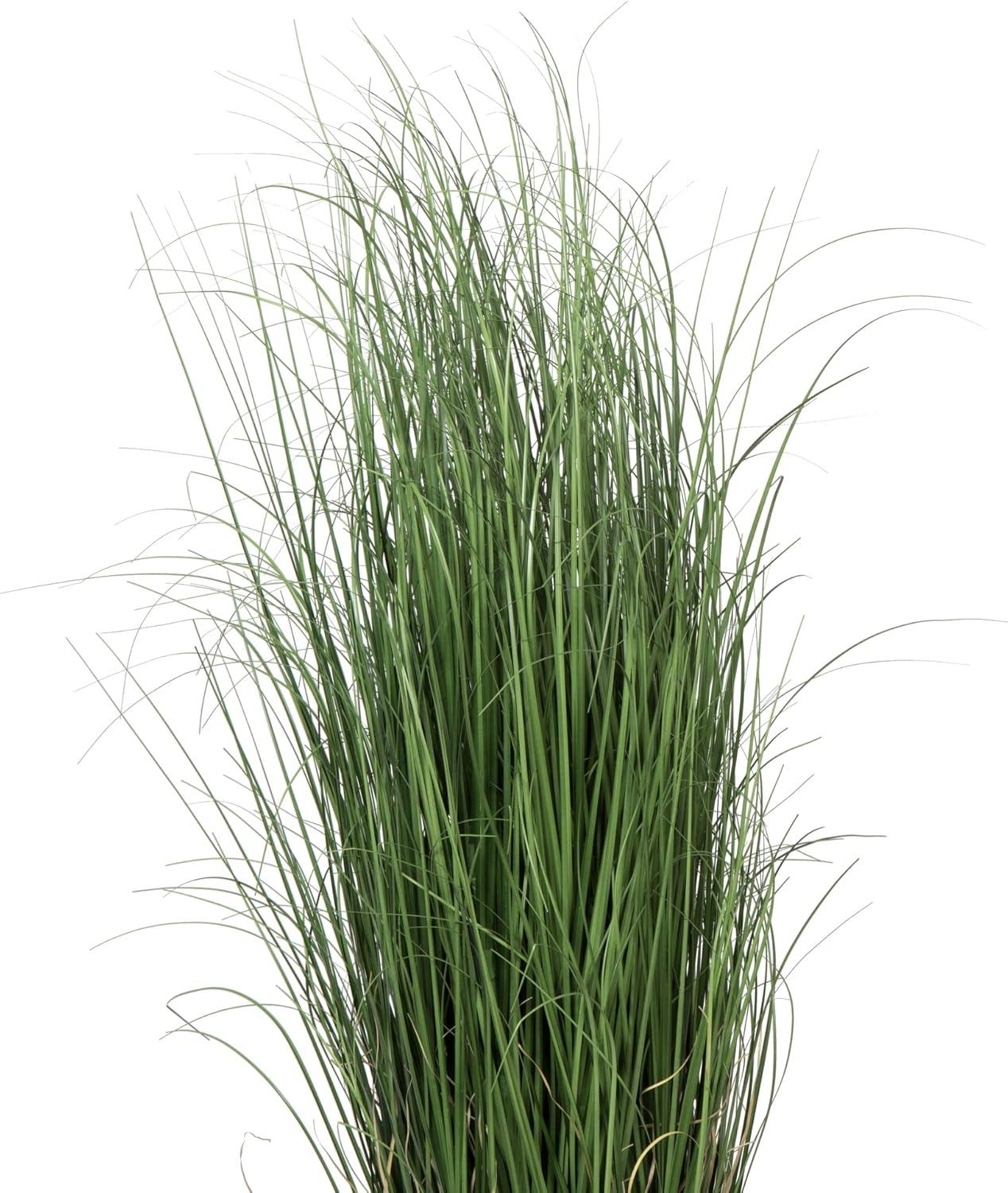 Vickerman 48" Artificial Potted Green Curled Grass. In a 6"Lx6"Wx5"H base.