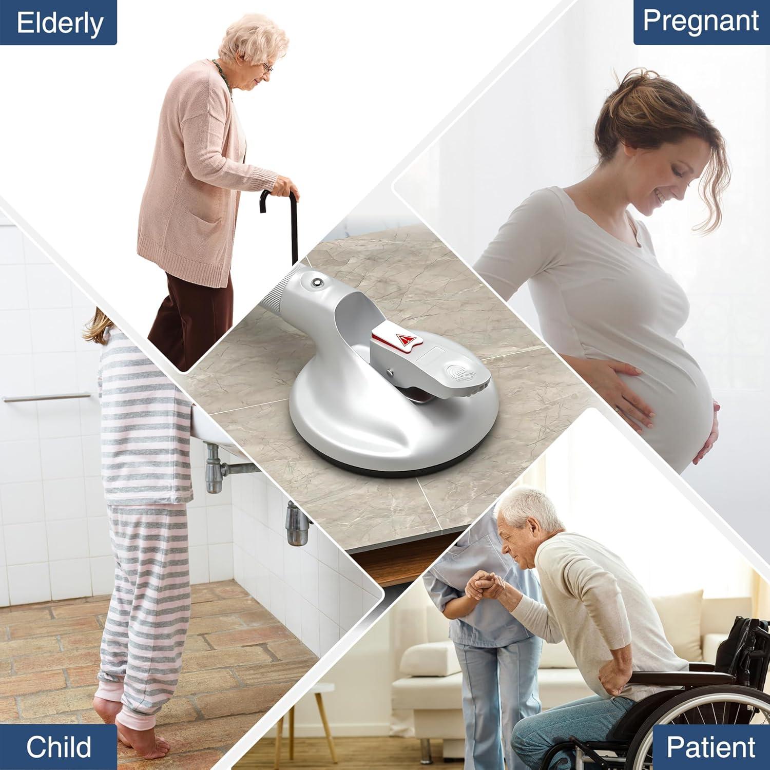 19inch Upgrade Suction Shower Grab Bar, Portable Shower Handle Bar Suction Grip Bar Bathtub Handle with Strong Hold Suction Cup Fitting and Rapid Release for Bathroom(Max Capacity :300lb