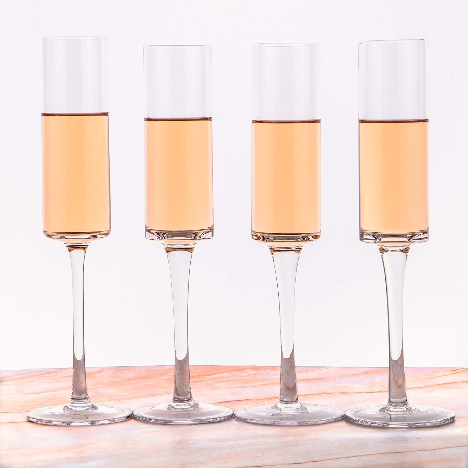 LEMONSODA Champagne Flutes Set of 4 - 6oz