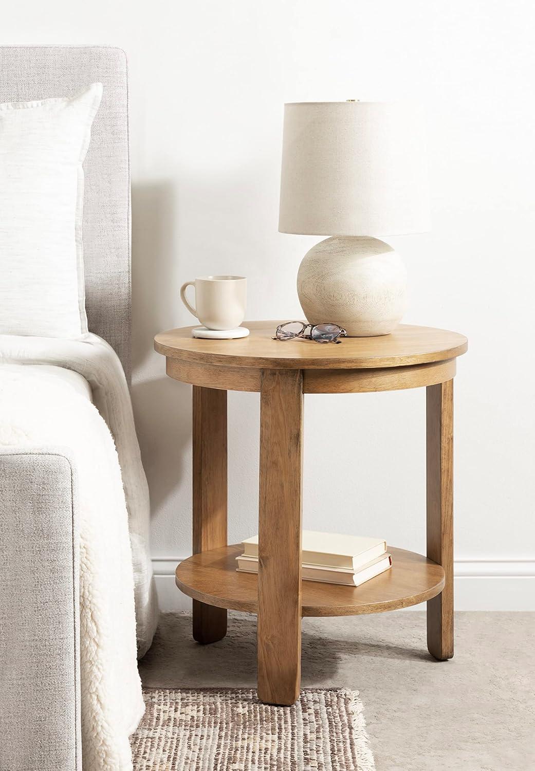 Kate and Laurel Foxford Round MDF Side Table, 22x22x24, Natural