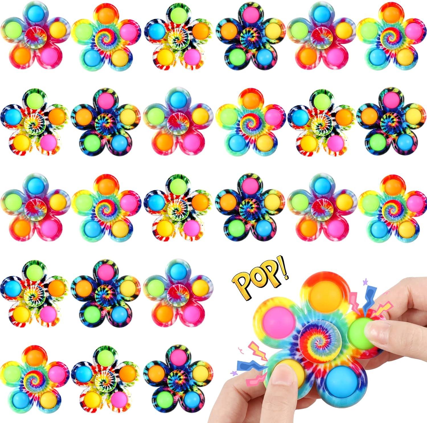 Gigilli 24 Pack Party Favors Fidget Spinners for Kids 4-8 8-12, Goodie Bags Stuffers for Kids 3-5, Pop Mini Fidget Toys Bulk ADHD Classroom Prizes, Toddler Birthday Party Gifts, Adult Anxiety Toys