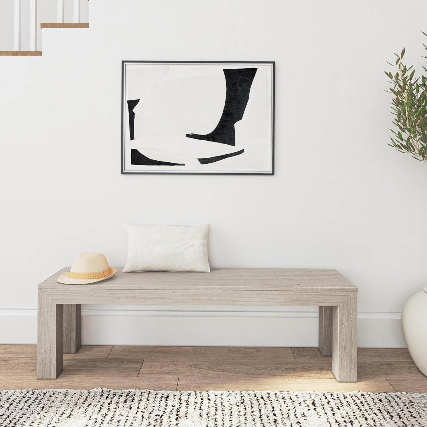 Plank+Beam 60" Modern Wood Dining Bench, Solid Wood Bench for Dining Table