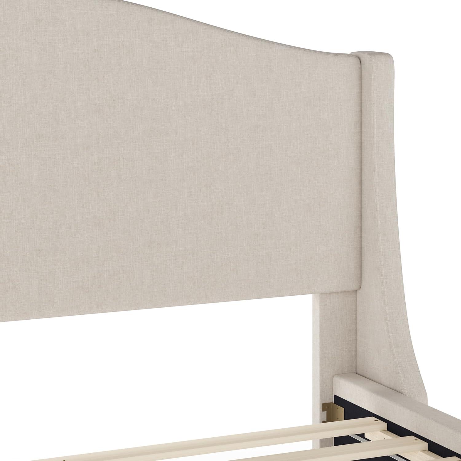 Martha Stewart Martha Stewart Amelia Upholstered Platform Bed With Curved Headboard