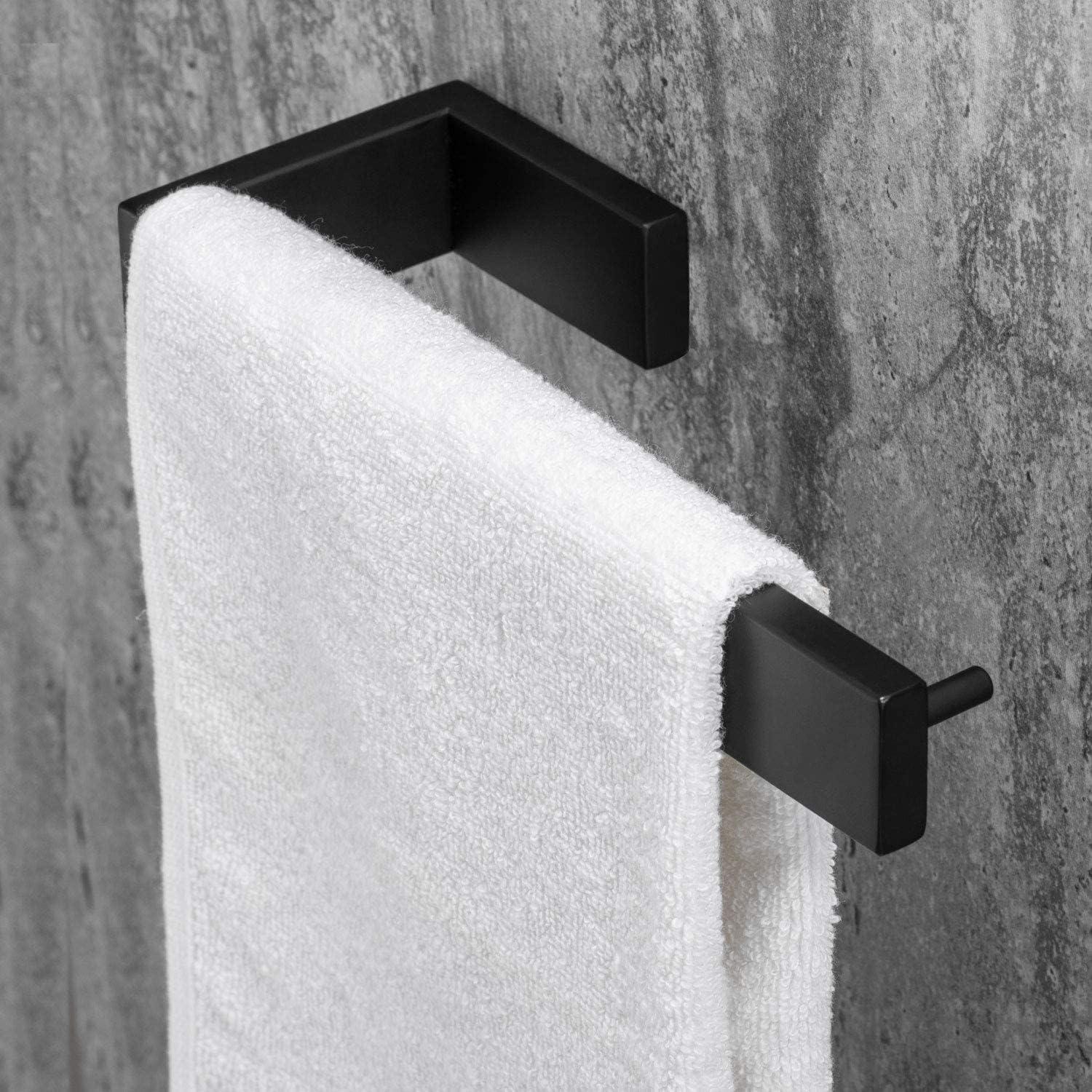 Matte Black Stainless Steel Wall Mounted 2-Piece Towel Bar Set