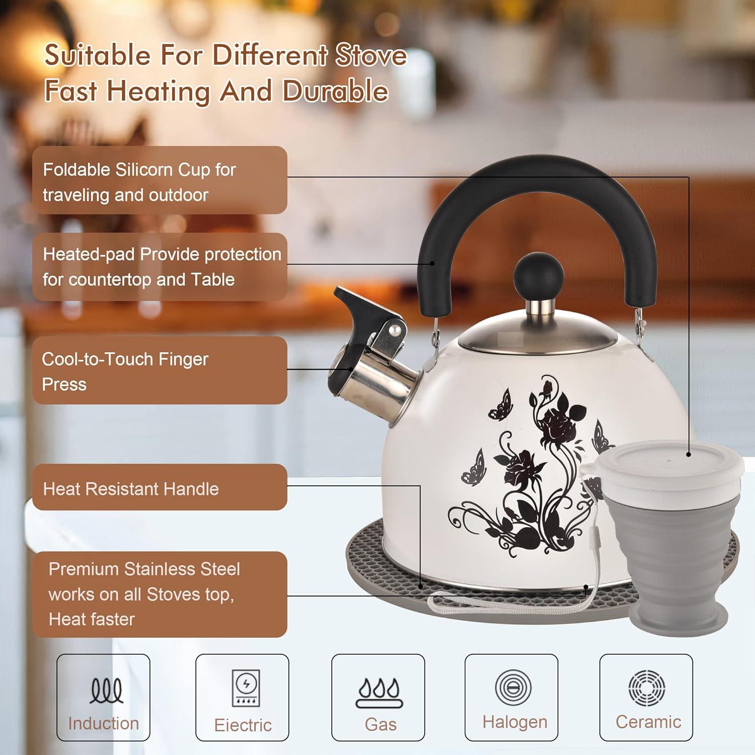 ARC ARC 2 Quarts Stainless Steel Whistling Stovetop Tea Kettle