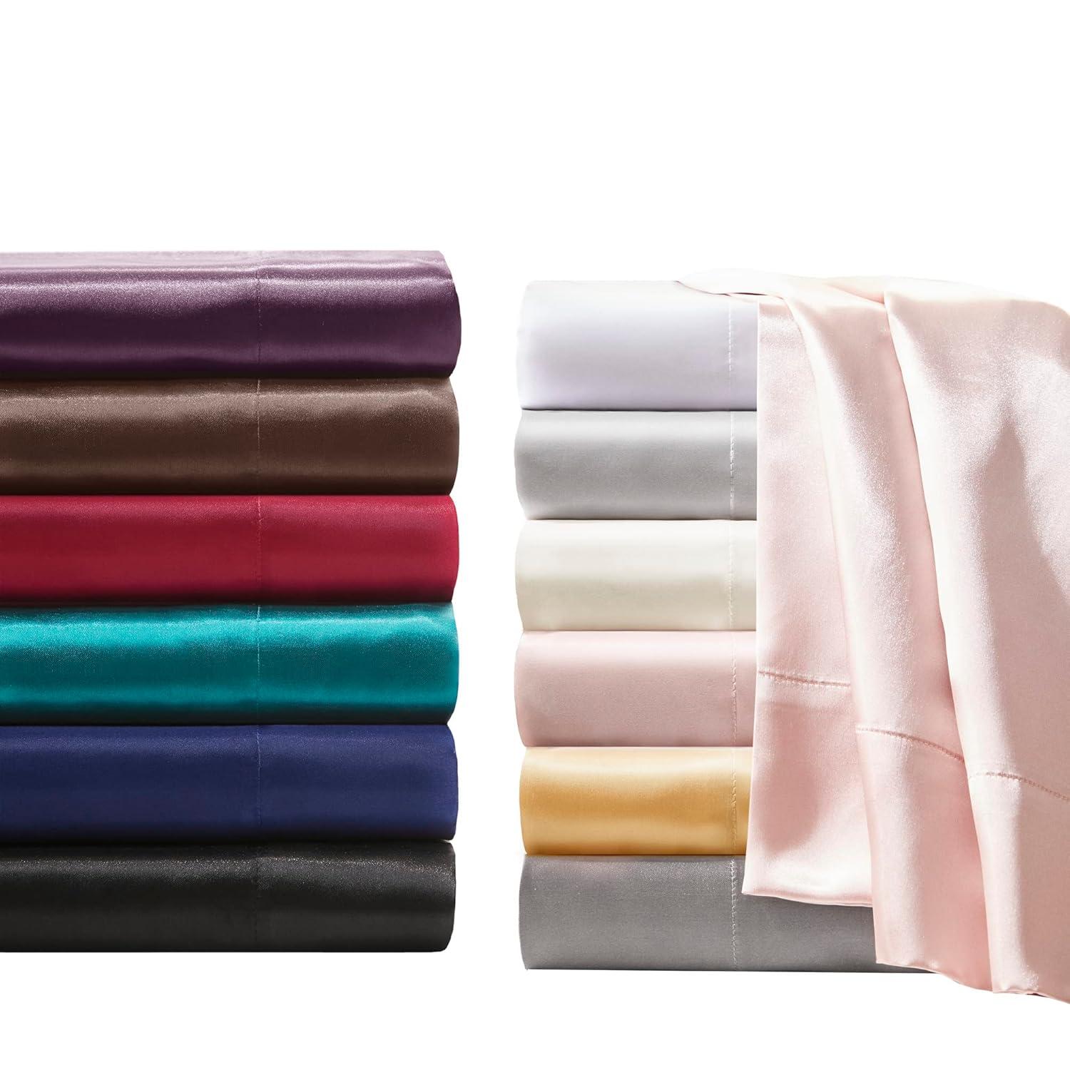 California King Satin Luxury 6pc Sheet Set Blush