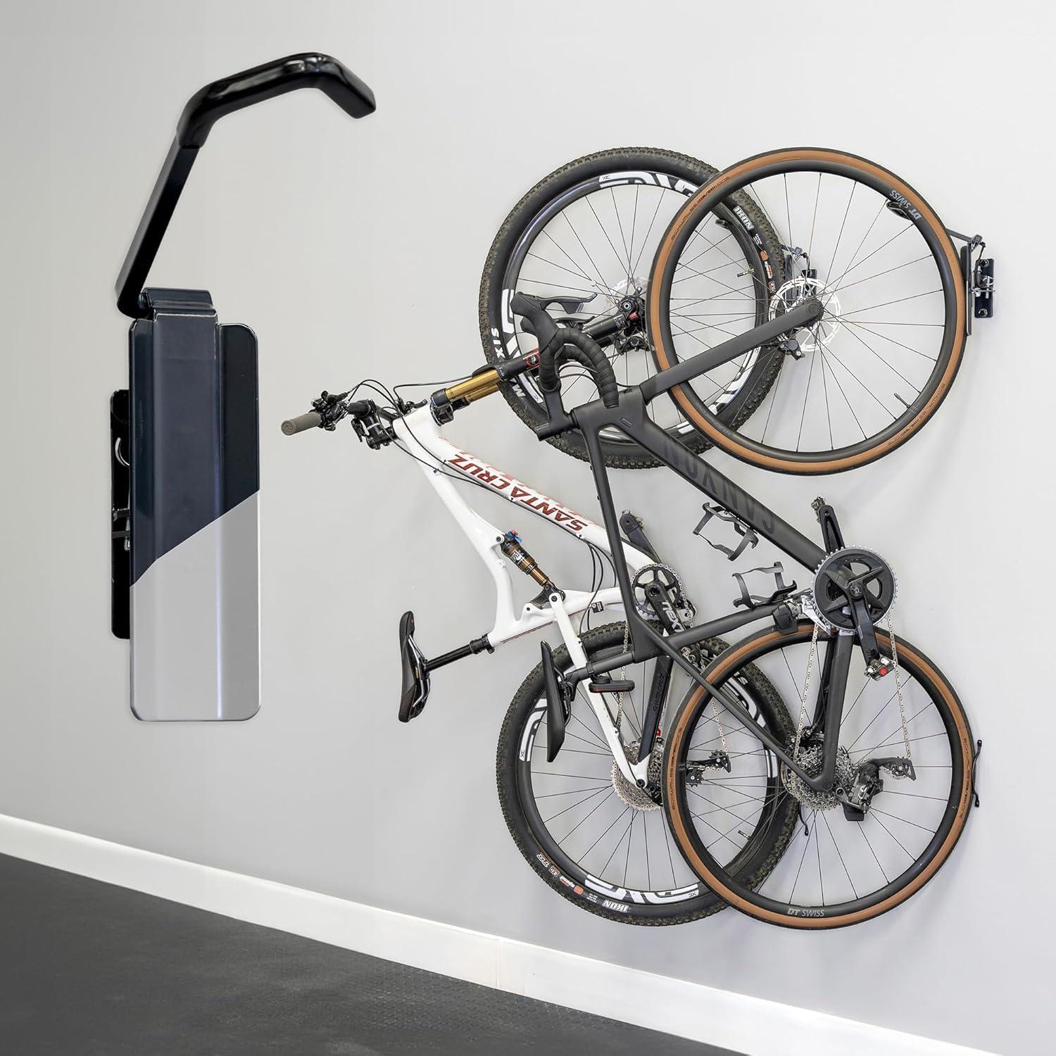 StoreYourBoard Swivel Mount Bike Storage Rack | 2 Bike Garage Wall Hooks | Deep Water