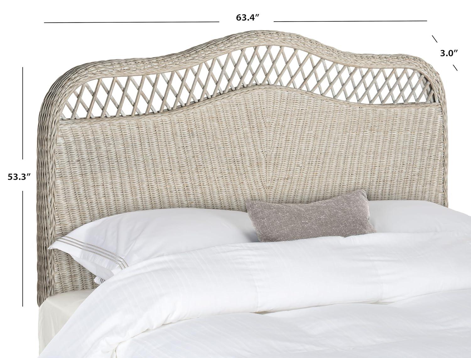 SAFAVIEH Sephina Rustic Coastal Rattan Headboard, Full, Antique Grey