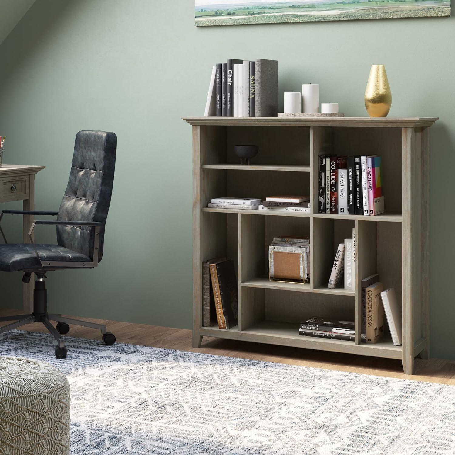 Amherst Distressed Grey Solid Wood Multi-Cube Bookcase