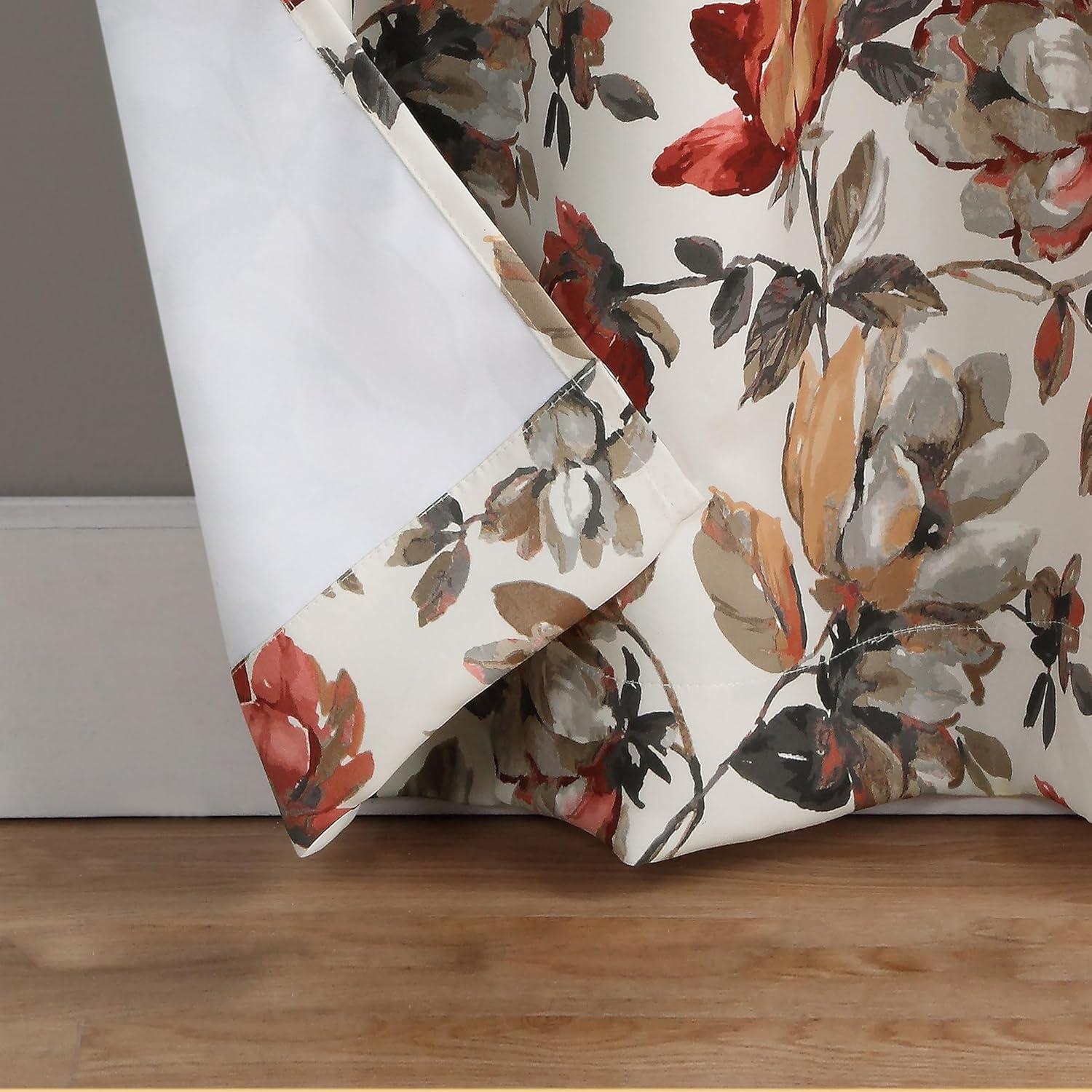 Sun Zero Irma Vintage Floral Blackout Grommet Curtain Panel, 40"x63", Stone