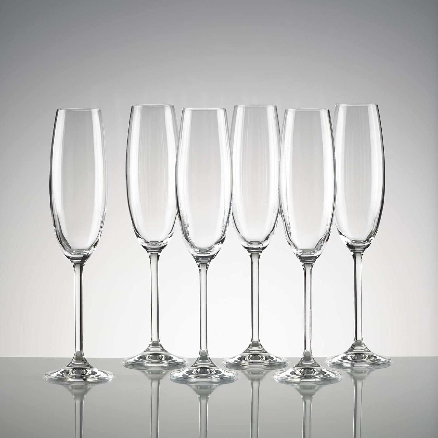 Tuscany Classics Clear Crystal Champagne Flute Set