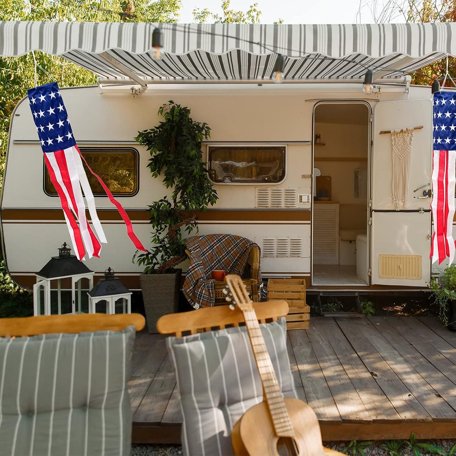 40 Inch Red White and Blue Patriotic Nylon Windsock