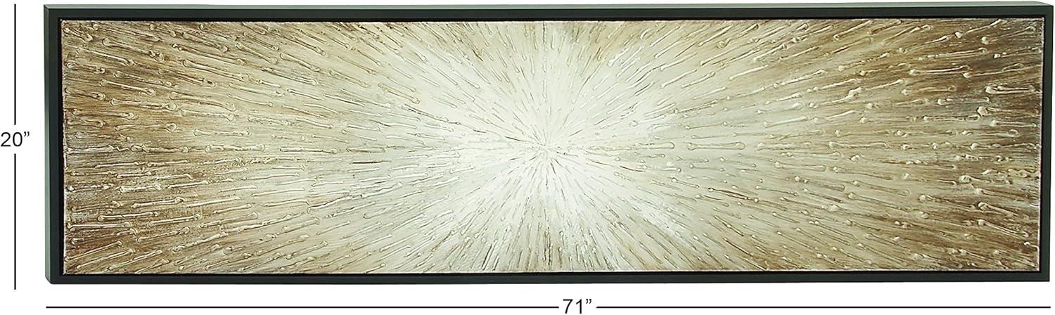 71" x 20" Radial Starburst Framed Wall Art with Black Frame, by DecMode