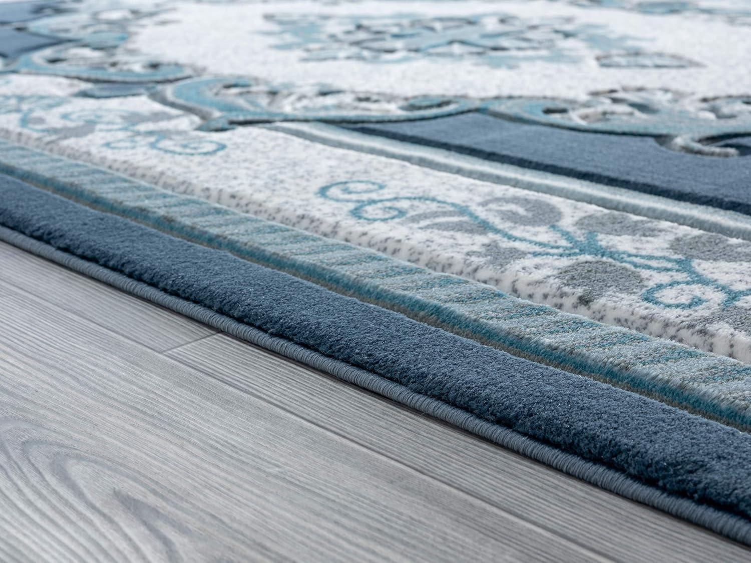 United Weavers Bristol Area Rug 2050 10560 Fallon Blue Curls Petals 2' 7" x  4' 2" Rectangle