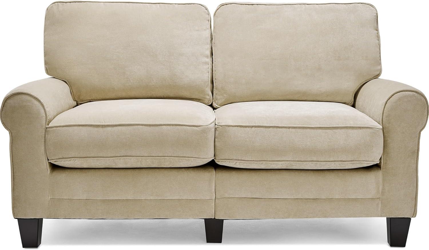 Serta Copenhagen 61" Rolled Arm Sofa, Easy Care Fabric, Soft Pillow Back, Pocket Coil Seat Cushions