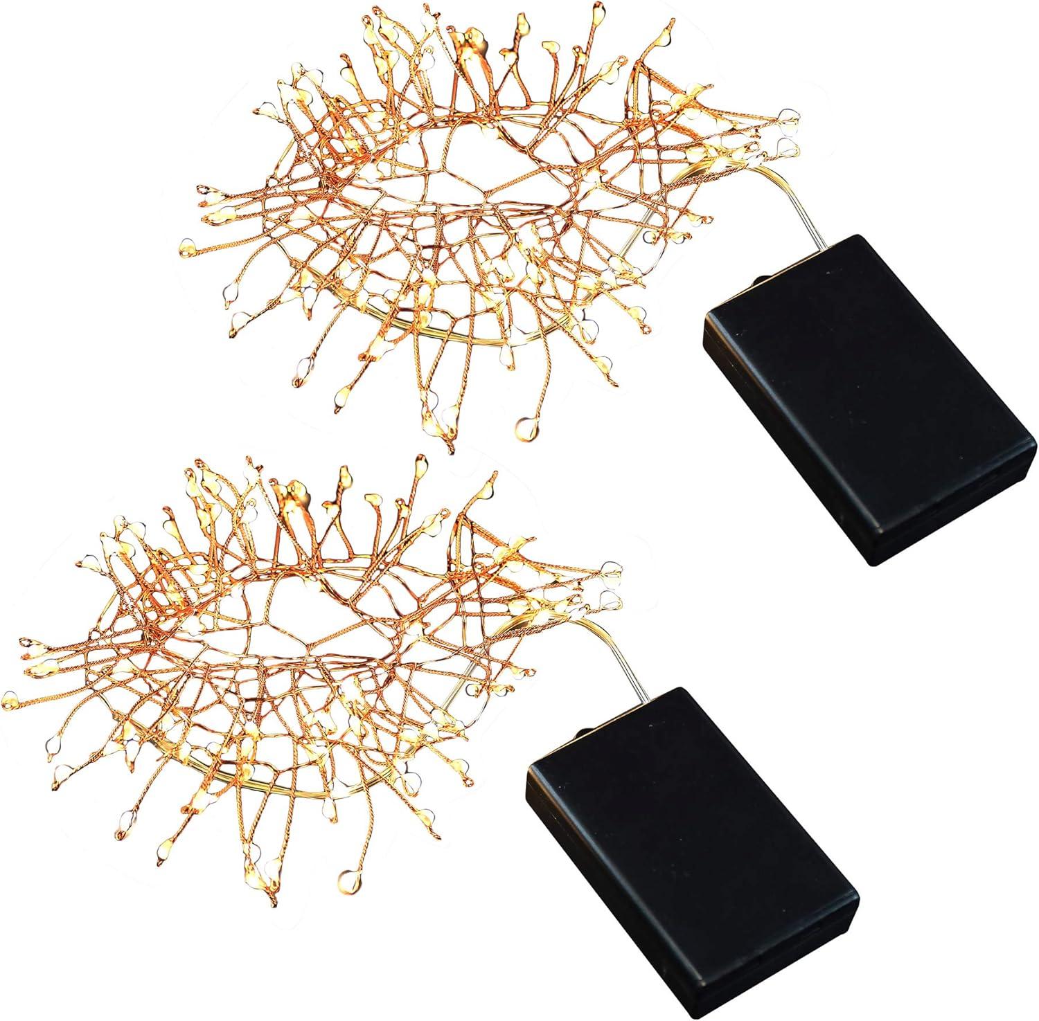 Lumabase 2ct Battery Operated LED Firecracker Fairy String Lights Copper