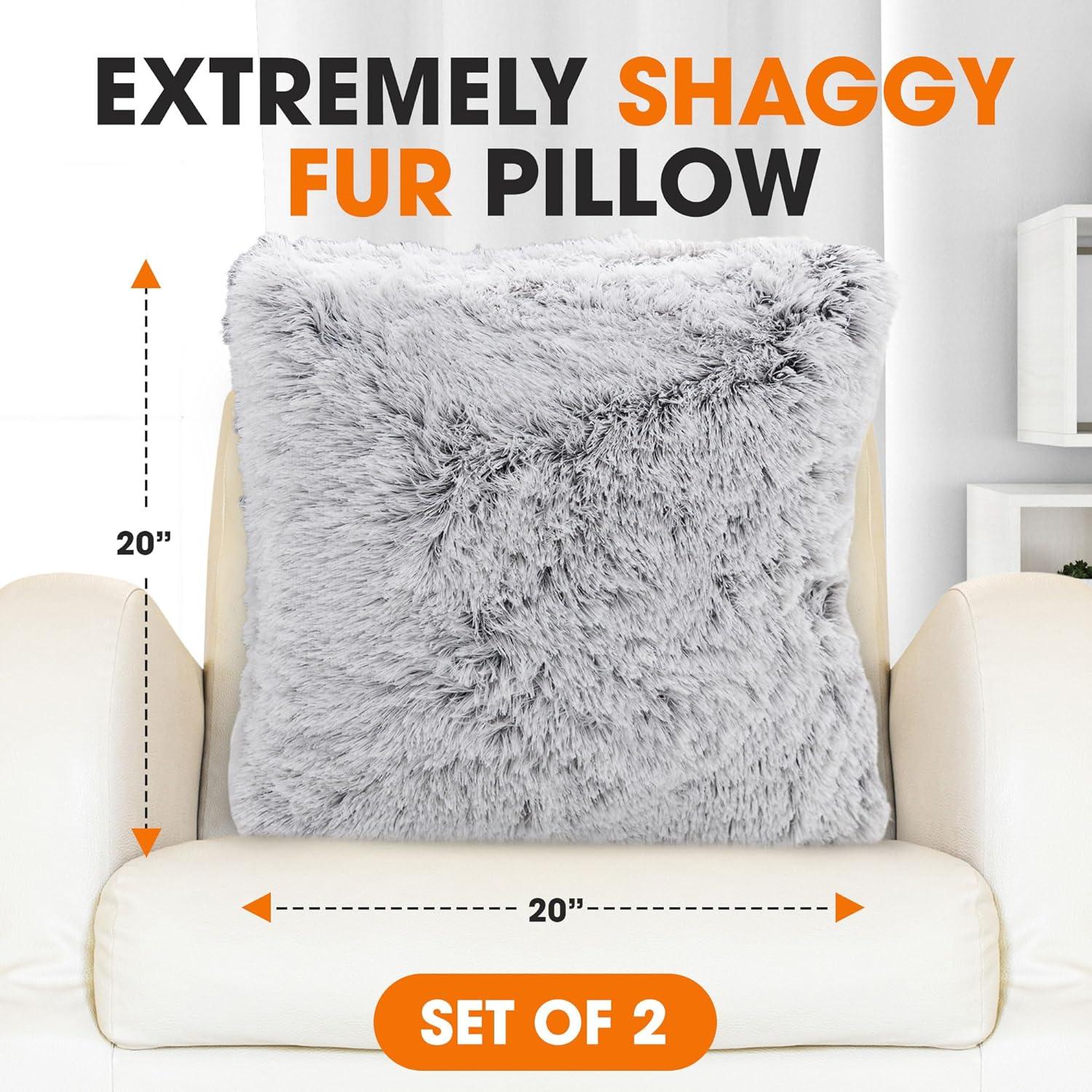 Faux Fur Throw Pillow (Set of 2)