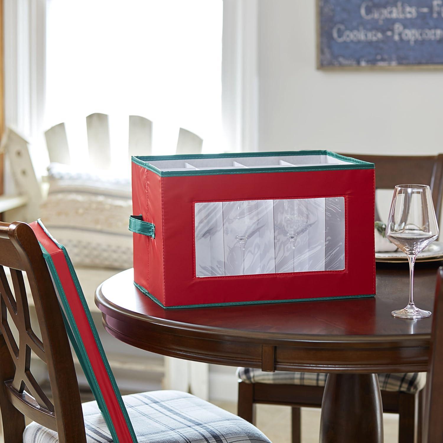 Household Essentials Holiday Stemware Goblet Chest