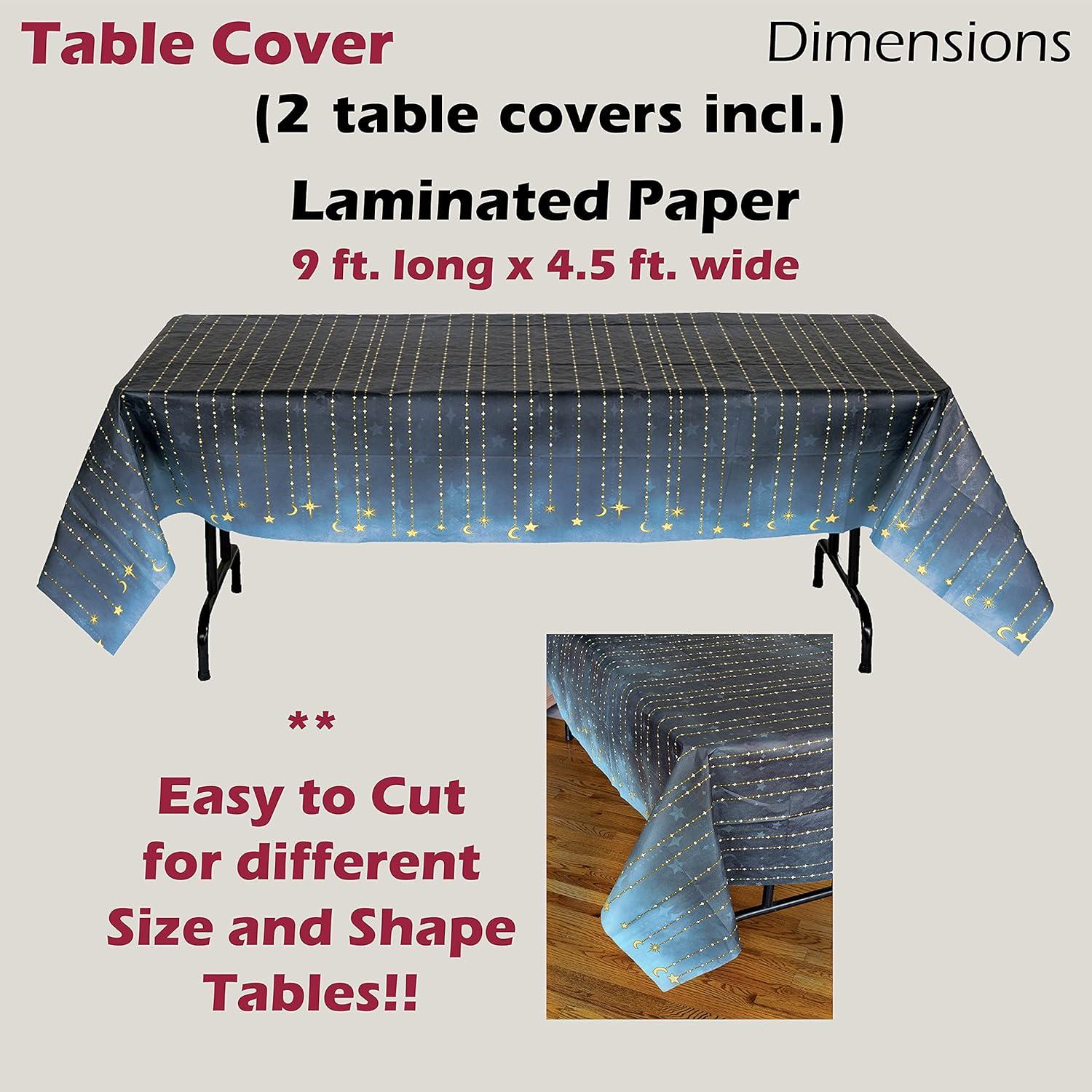 Starry Night Rectangular Black and Blue Paper Tablecover