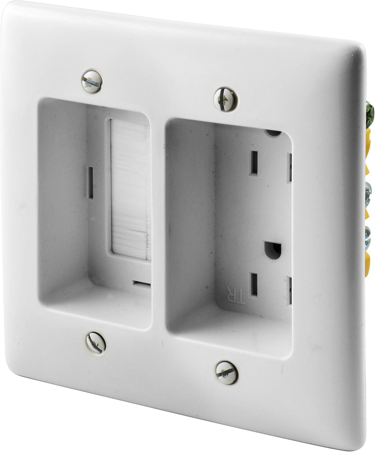 White Tamper-Resistant Duplex Receptacle with Wall Plate