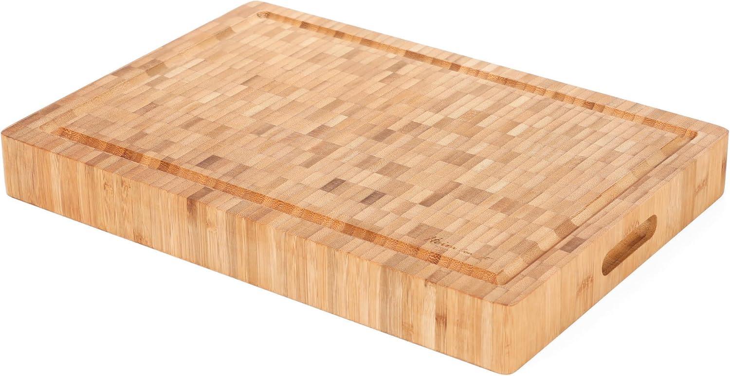 Heim Concept Organic Bamboo Cutting Boards for Kitchen Extra Large Chopping Board with Juicy Groove Perfect for Meat, Vegetables, Fruits, Cheese