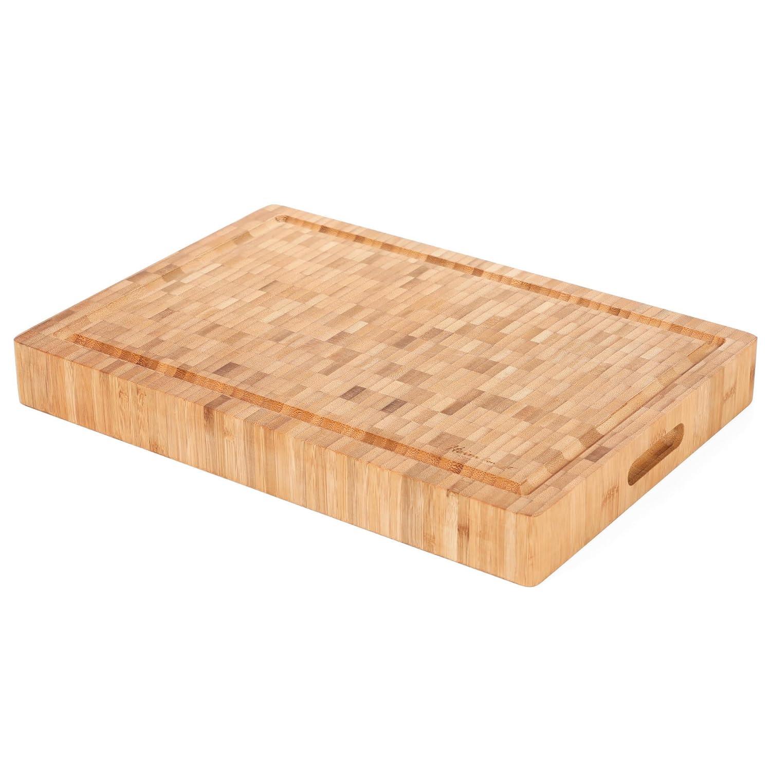 Heim Concept Organic Bamboo Cutting Boards for Kitchen Extra Large Chopping Board with Juicy Groove Perfect for Meat, Vegetables, Fruits, Cheese