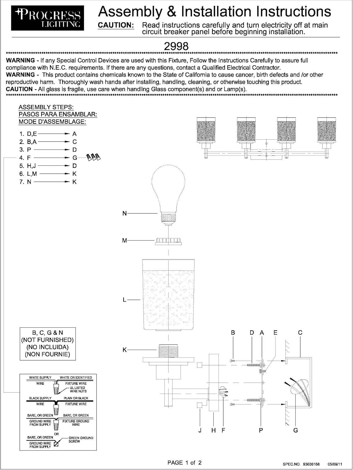 Progress Lighting Alexa Collection 4-Light Bath Fixture, Brushed Nickel, White Linen Glass Shade