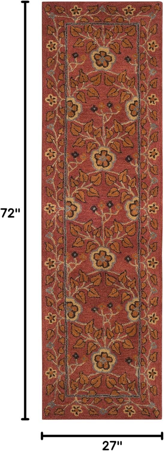 SAFAVIEH Heritage Sashka Traditional Wool Runner Rug, Red/Multi, 2'3" x 10'