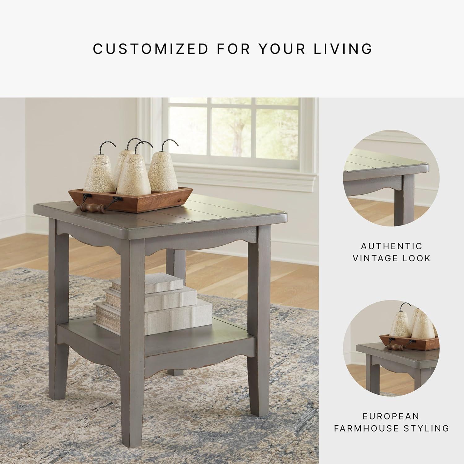 Signature Design by Ashley Traditional Charina End Table, Antique Gray