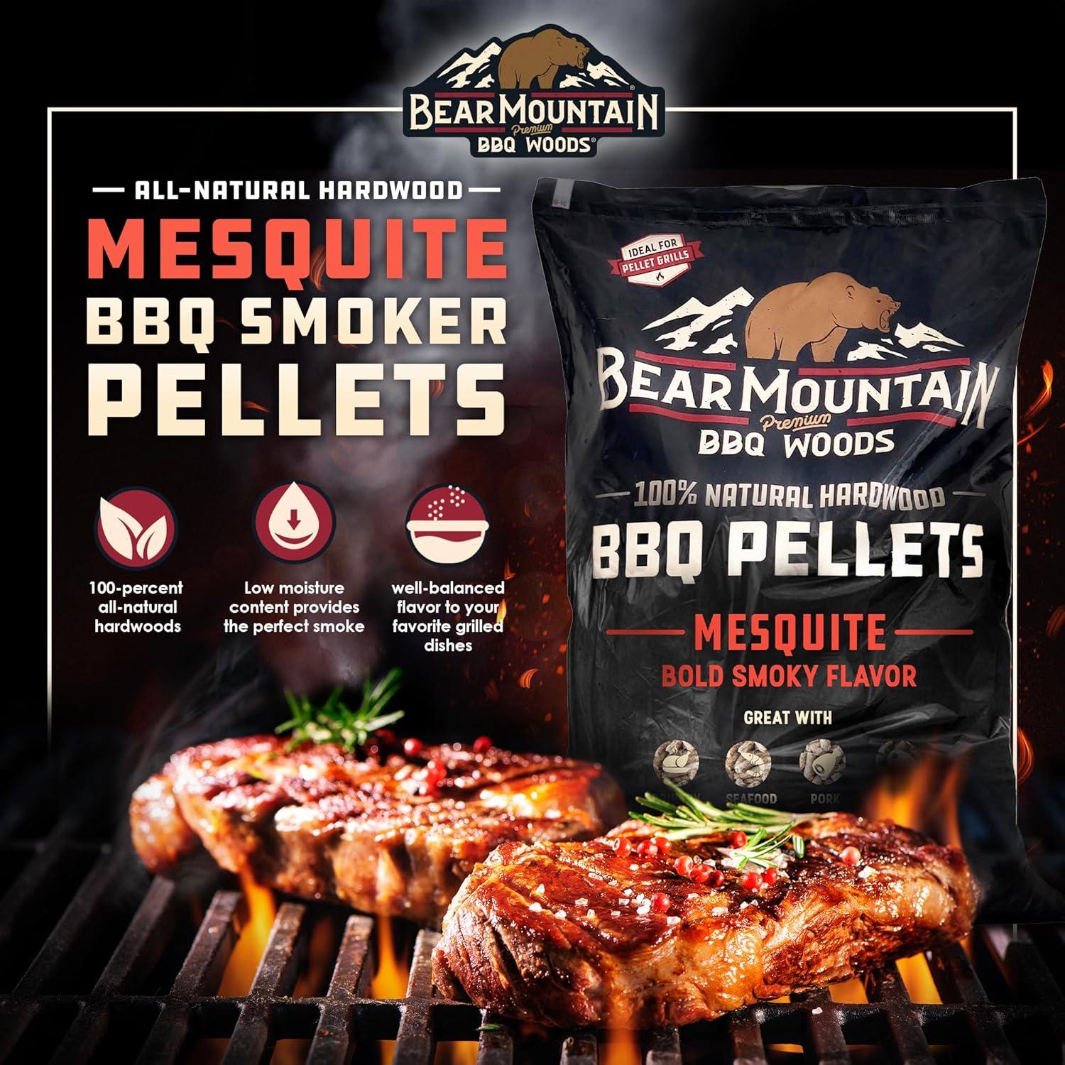 Bear Mountain BBQ Premium All Natural Wood Mesquite Smoker Pellets, 40 lbs