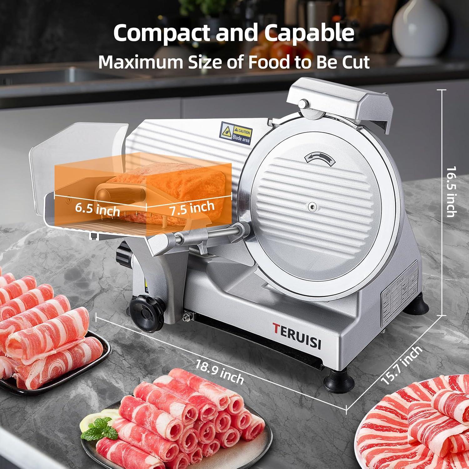 Fashionwu Fashionwu  Commercial Electric Meat Slicer 10" Food Cutter 240W Frozen Deli Slicer Machine