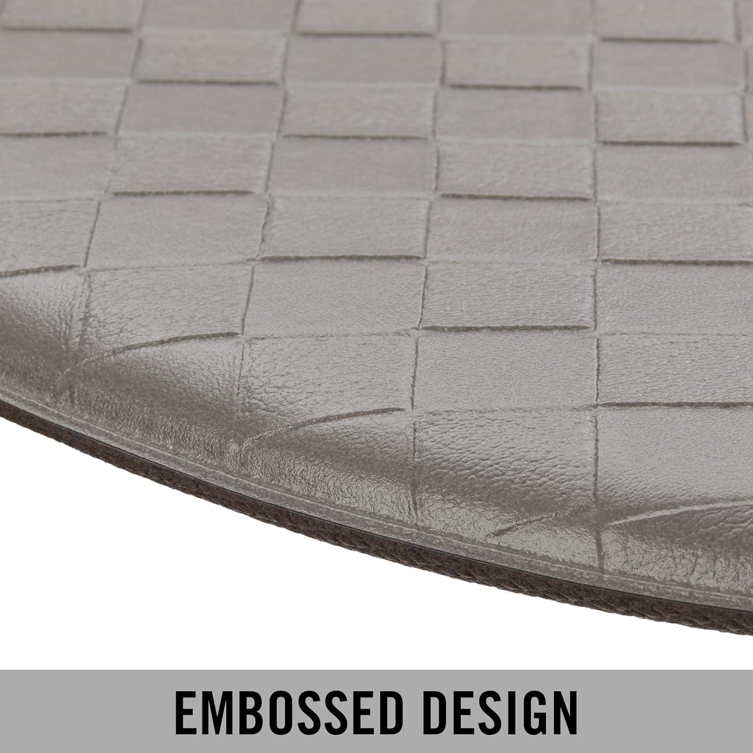 Anti-Fatigue Kitchen Mat, Gray, Playa Basketweave Wedge by Chef Gear, 17.5 in. x 48 in.