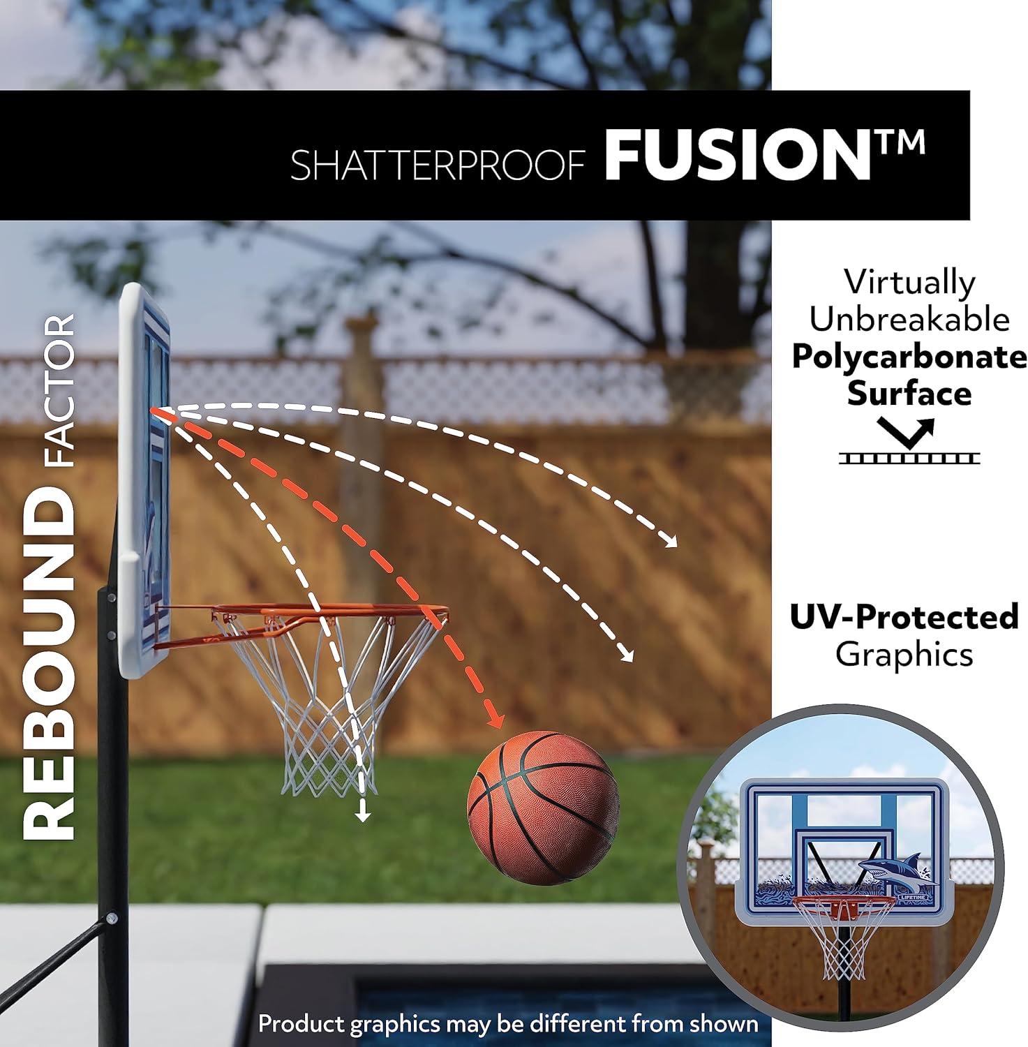 Lifetime 44" Clear Fusion Poolside Portable Hoop