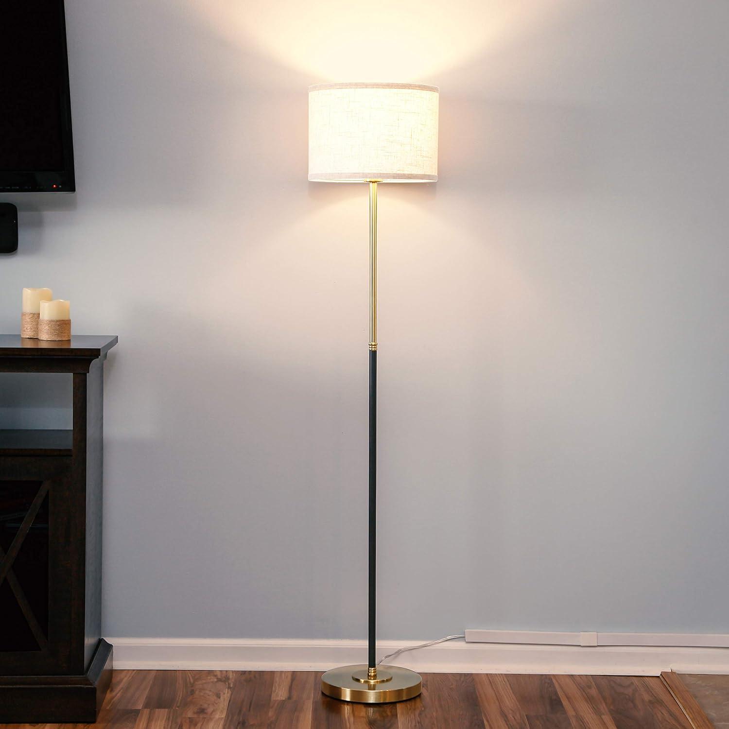 Sophisticated White Canvas Shade LED Floor Lamp for Kids