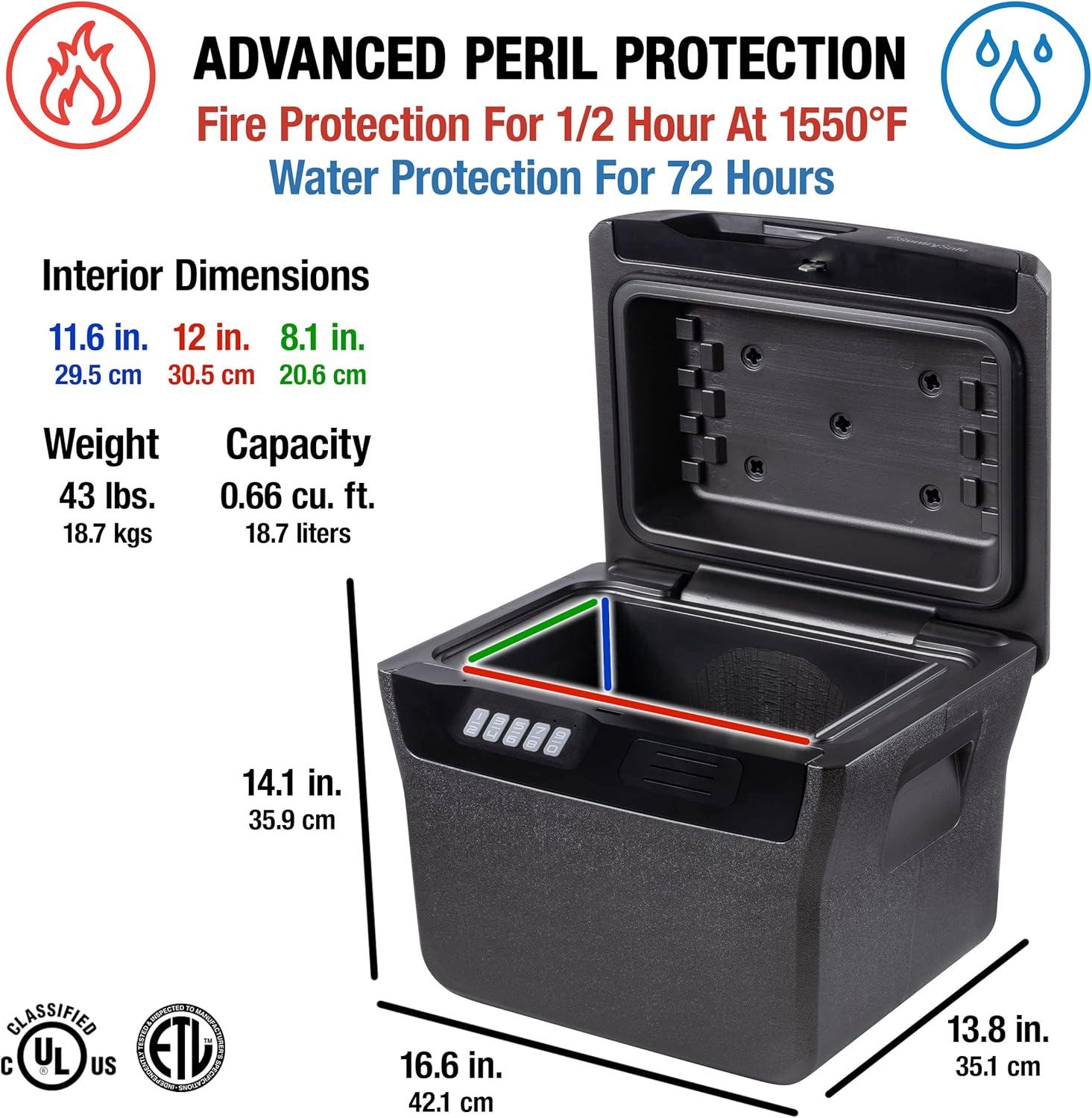 SentrySafe FHW40300 Fire and Water-Resistant File Safe with Digital Lock, 0.66 Cu. ft.