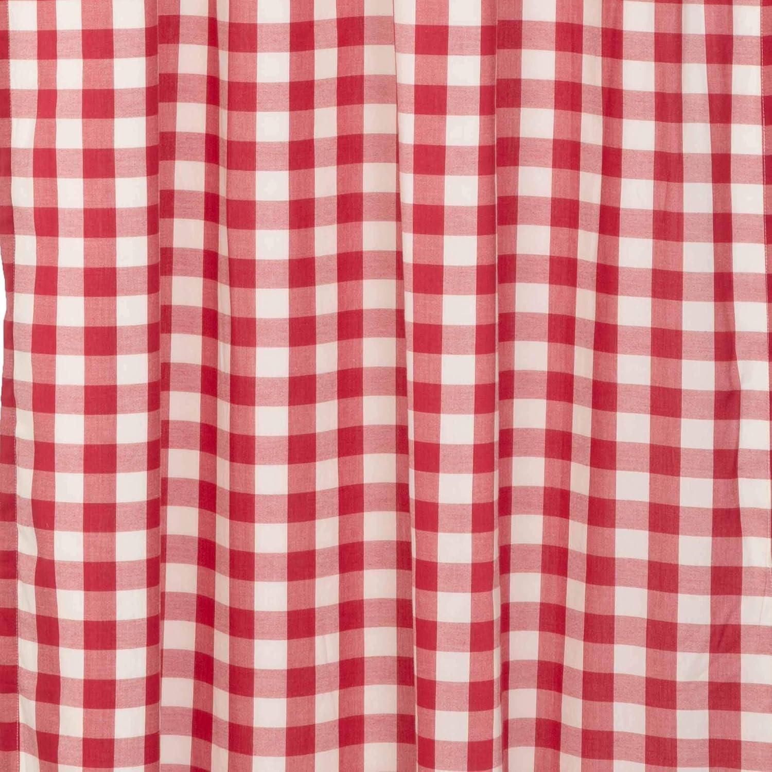 VHC Brands Annie Buffalo Check Plaid Cotton Ruffled Cafe Curtain (Set of 2)
