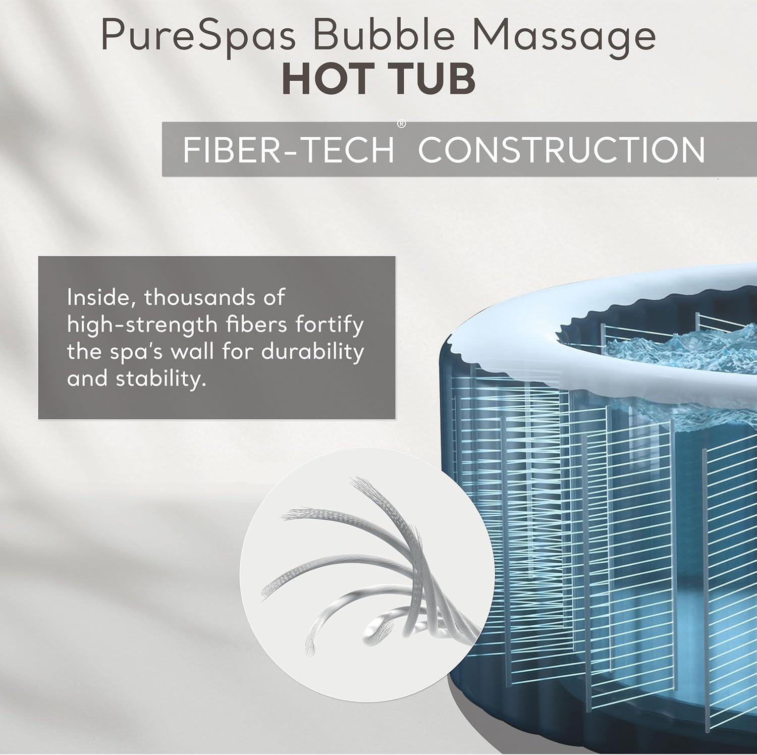 INTEX 28425EP PureSpa Bubble Massage Spa Set: Includes Energy Efficient Spa Cover – 120 Bubble Jets – 4 Person Capacity – 77" x 28"