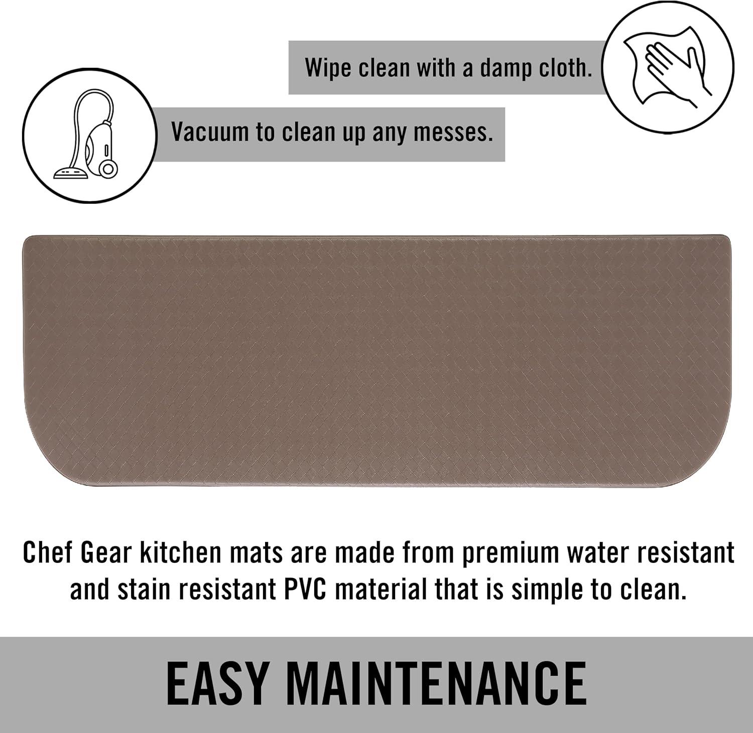 Anti-Fatigue Kitchen Mat, Mocha, Playa Basketweave Wedge by Chef Gear, 17.5 in. x 60 in.