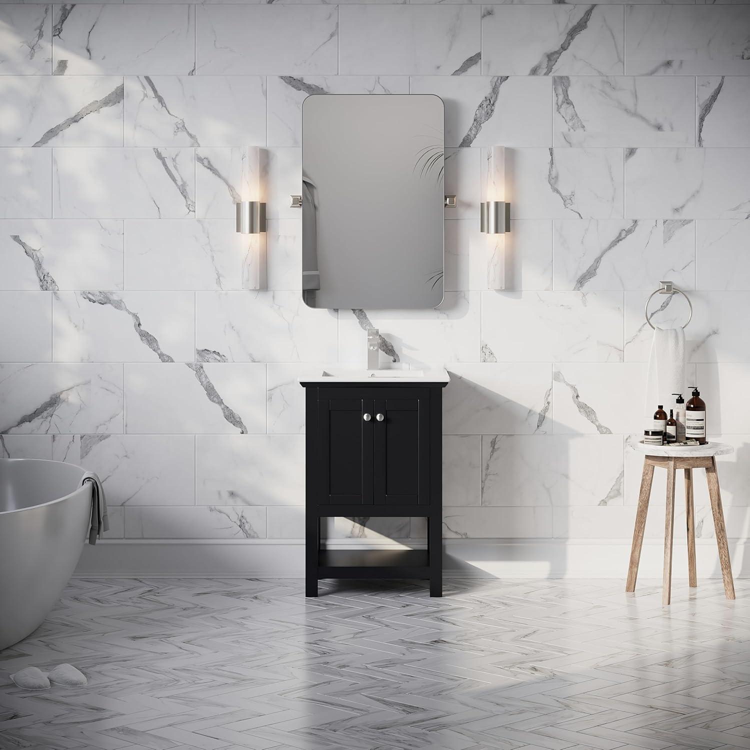 Manchester 24" Freestanding Single Sink Bathroom Vanity with Integrated Sink (Faucet Not Included)